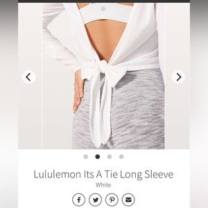 Lululemon it’s a tie long sleeve white wrap top sz XS 2 4 summer essential!